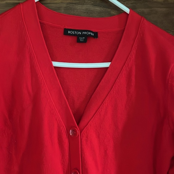 Boston Proper Red Cardigan - Picture 3 of 4